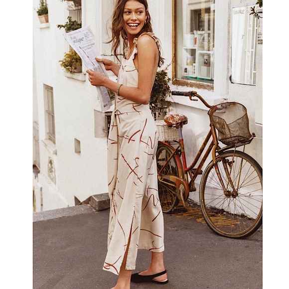 Anthropologie Sancia Ines Ruffle Dress in Nude. Size XS. NWOT - Picture 2 of 13